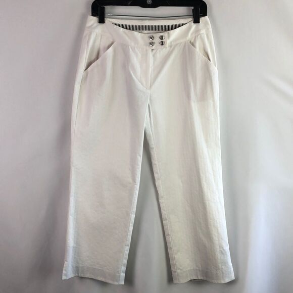 NWT St John White Wide Leg Slacks - Picture 1 of 5